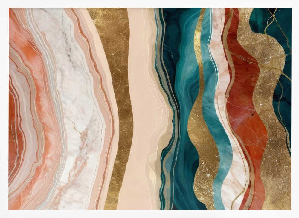 Elegant Golden Fluid Waves - Stretched Canvas, Poster or Fine Art Print - I Heart Wall Art - Poster Print, Canvas Print or Framed Art Print