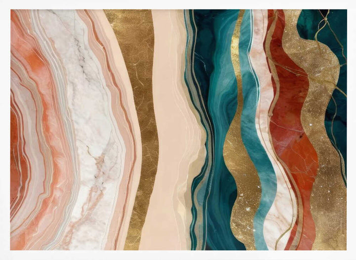 Elegant Golden Fluid Waves - Stretched Canvas, Poster or Fine Art Print - I Heart Wall Art - Poster Print, Canvas Print or Framed Art Print
