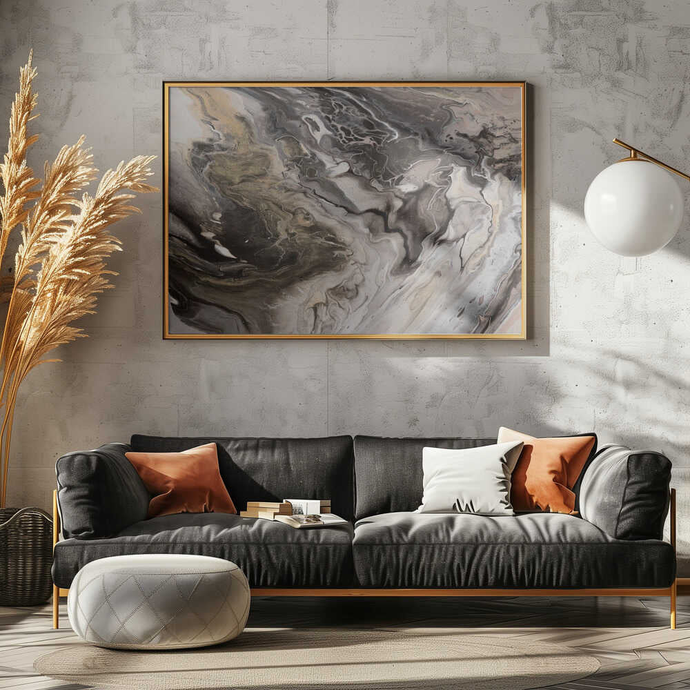 Elegant Marbled Flow - Stretched Canvas, Poster or Fine Art Print - I Heart Wall Art - Poster Print, Canvas Print or Framed Art Print