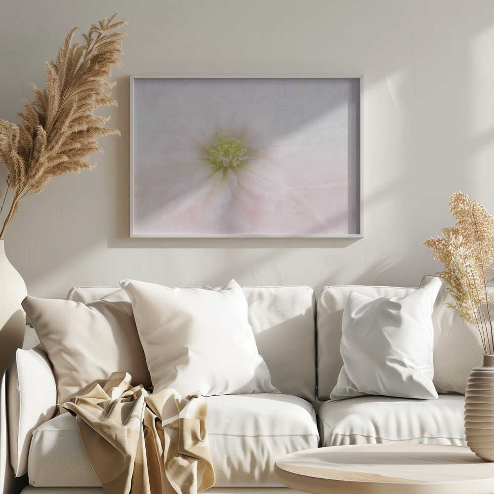 Elegant Pastel Bloom - Stretched Canvas Poster or Fine Art Print