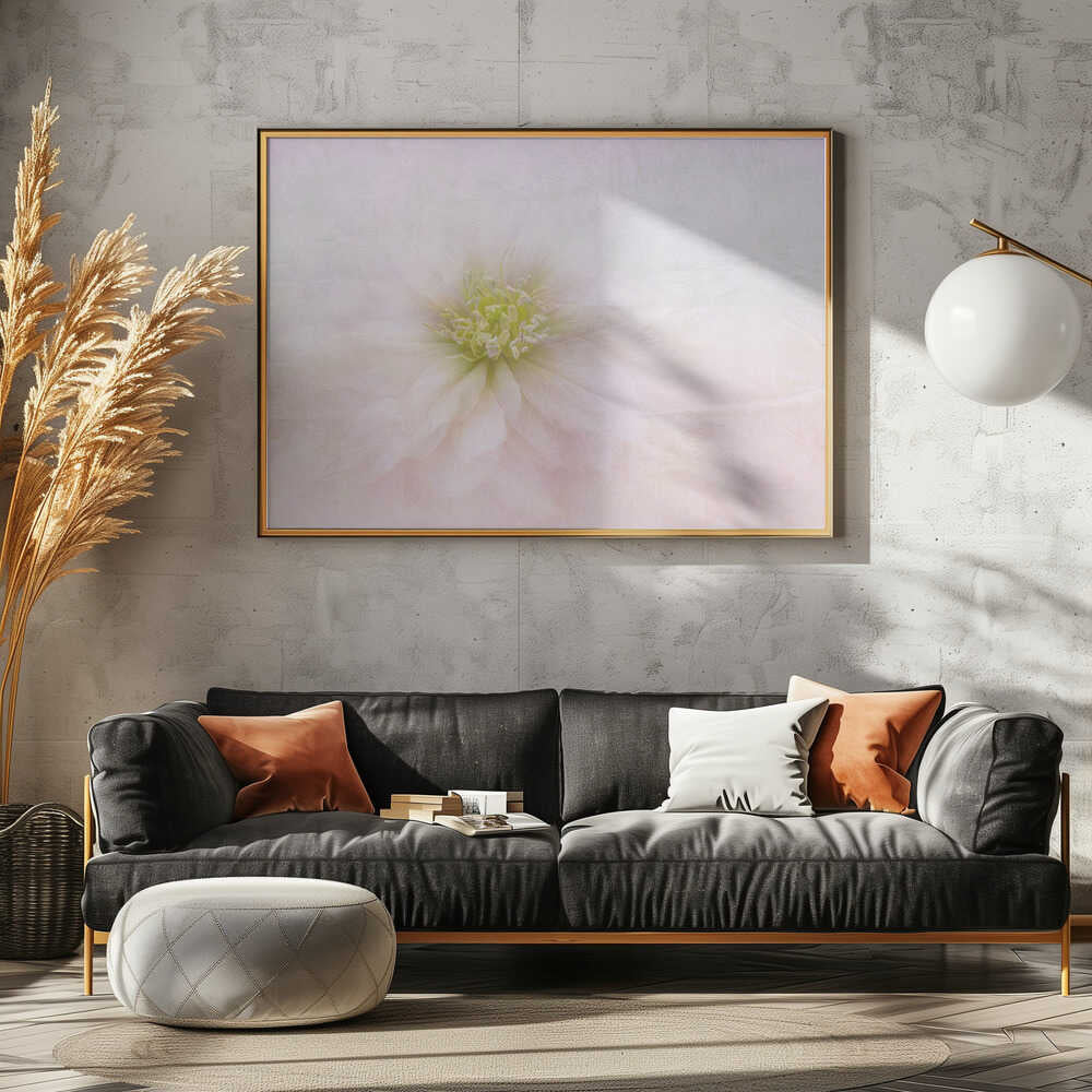 Elegant Pastel Bloom - Stretched Canvas Poster or Fine Art Print