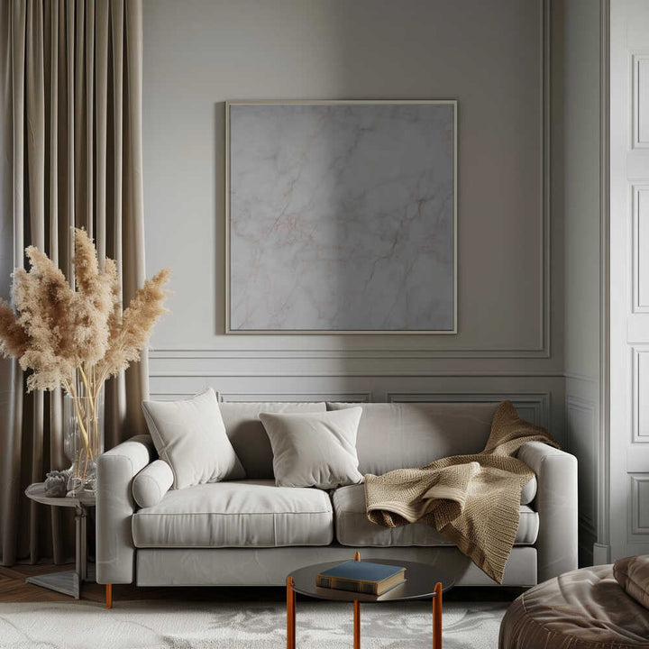 Elegant White Marble Texture - Square Stretched Canvas, Poster or Fine Art Print - I Heart Wall Art - Poster Print, Canvas Print or Framed Art Print