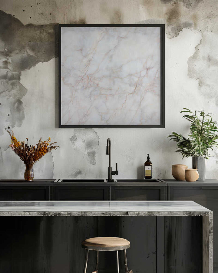 Elegant White Marble Texture - Square Stretched Canvas, Poster or Fine Art Print - I Heart Wall Art - Poster Print, Canvas Print or Framed Art Print