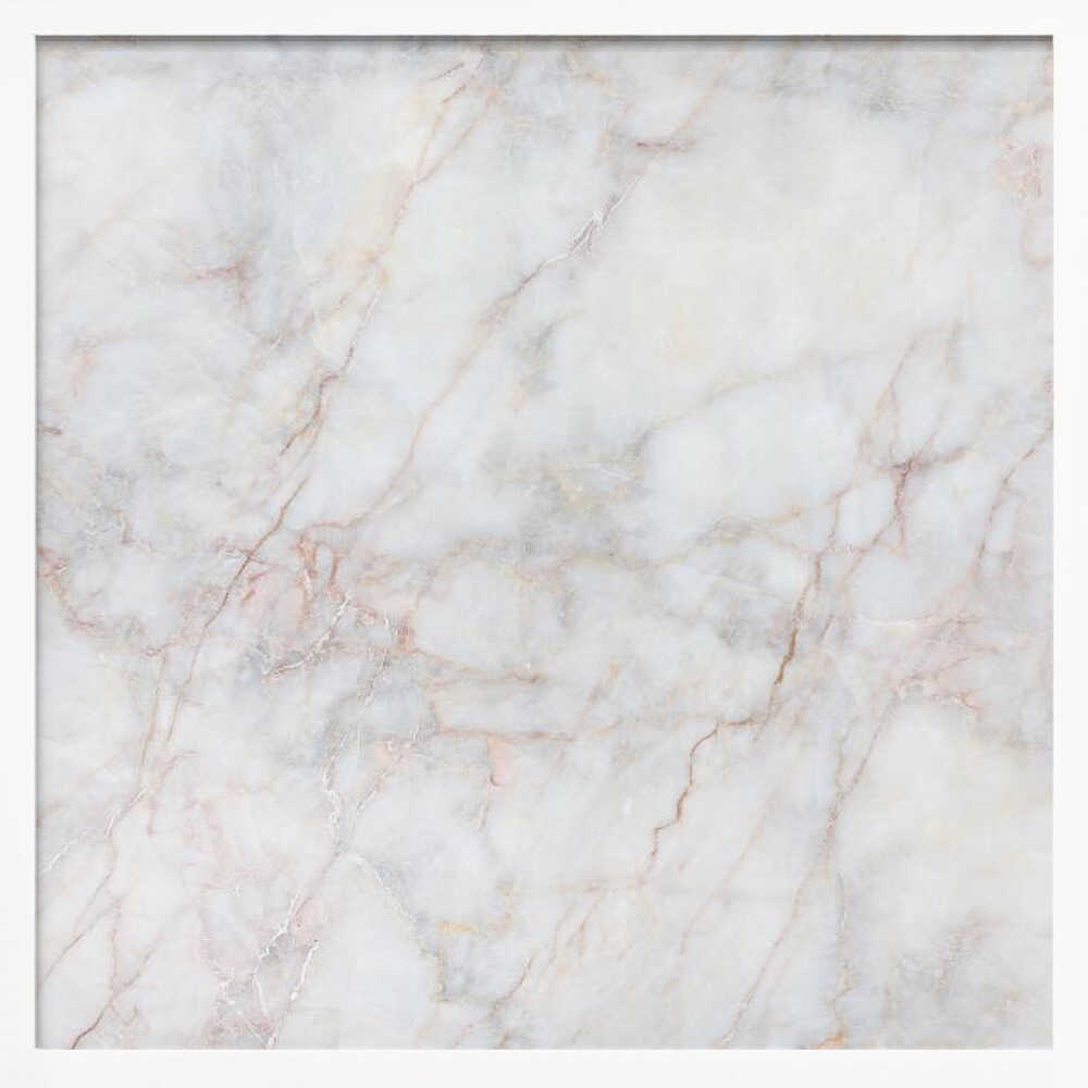 Elegant White Marble Texture - Square Stretched Canvas, Poster or Fine Art Print - I Heart Wall Art - Poster Print, Canvas Print or Framed Art Print