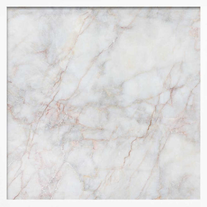 Elegant White Marble Texture - Square Stretched Canvas, Poster or Fine Art Print - I Heart Wall Art - Poster Print, Canvas Print or Framed Art Print