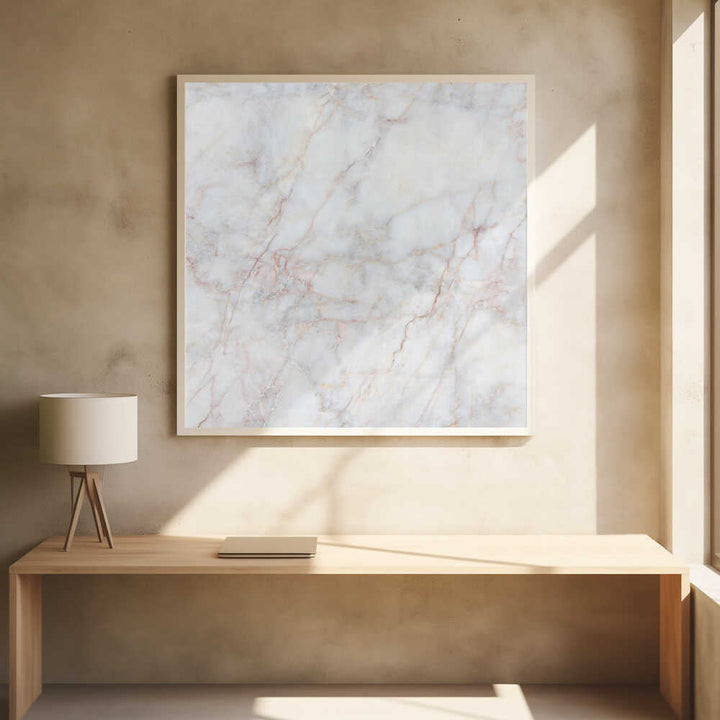 Elegant White Marble Texture - Square Stretched Canvas, Poster or Fine Art Print - I Heart Wall Art - Poster Print, Canvas Print or Framed Art Print