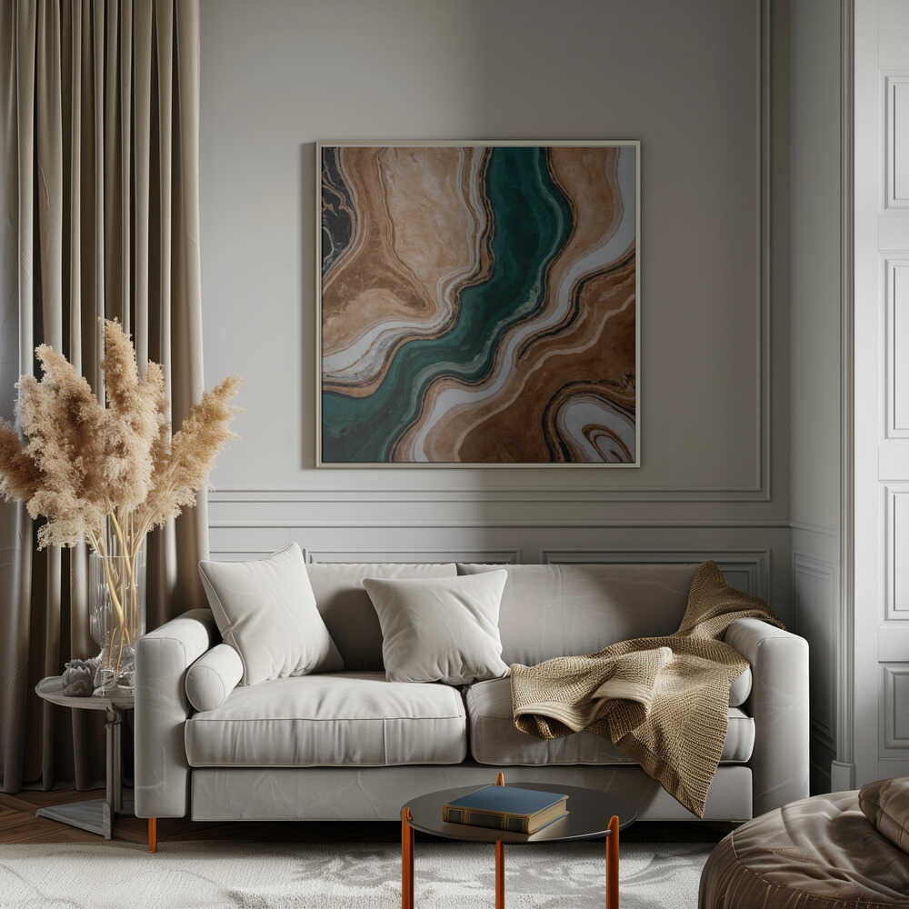 Emerald Agate Marble - Square Stretched Canvas, Poster or Fine Art Print - I Heart Wall Art - Poster Print, Canvas Print or Framed Art Print