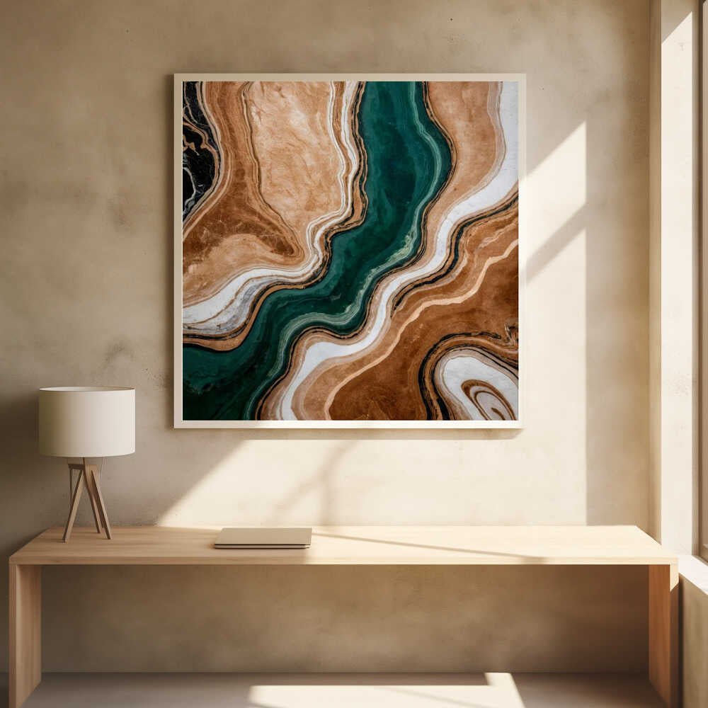 Emerald Agate Marble - Square Stretched Canvas, Poster or Fine Art Print - I Heart Wall Art - Poster Print, Canvas Print or Framed Art Print