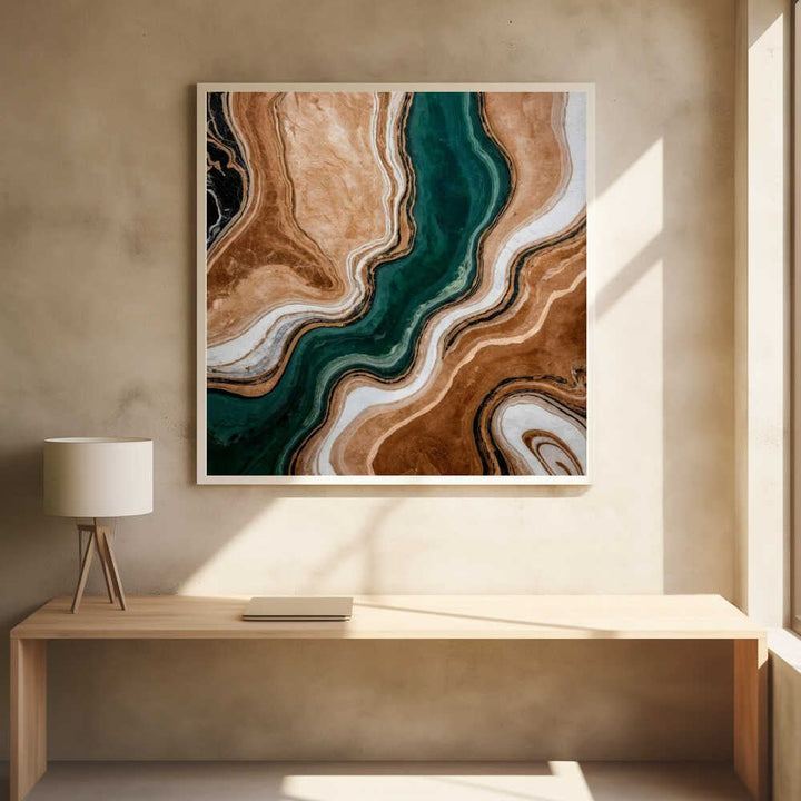 Emerald Agate Marble - Square Stretched Canvas, Poster or Fine Art Print - I Heart Wall Art - Poster Print, Canvas Print or Framed Art Print