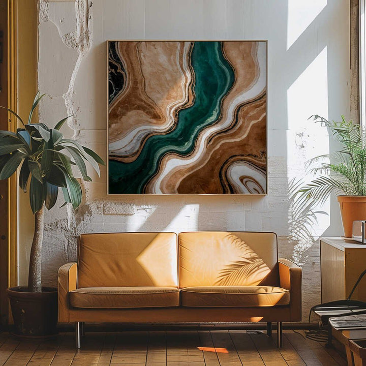 Emerald Agate Marble - Square Stretched Canvas, Poster or Fine Art Print - I Heart Wall Art - Poster Print, Canvas Print or Framed Art Print