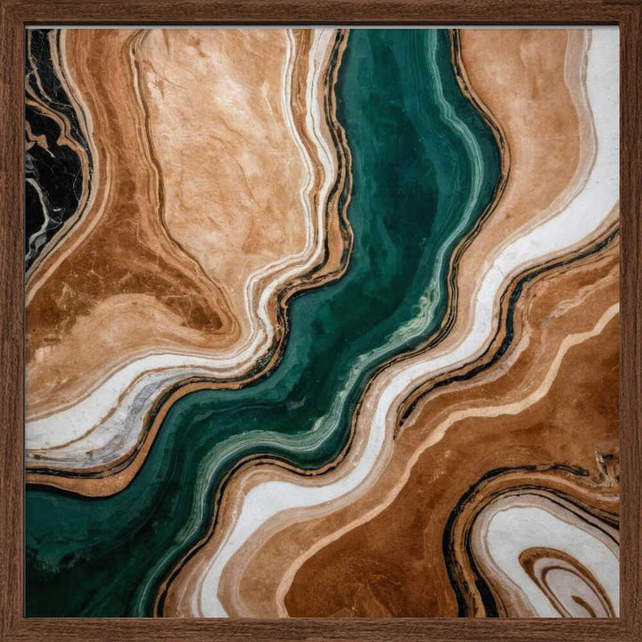 Emerald Agate Marble - Square Stretched Canvas, Poster or Fine Art Print - I Heart Wall Art - Poster Print, Canvas Print or Framed Art Print