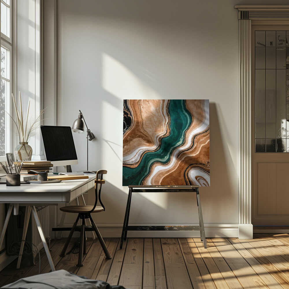 Emerald Agate Marble - Square Stretched Canvas, Poster or Fine Art Print - I Heart Wall Art - Poster Print, Canvas Print or Framed Art Print