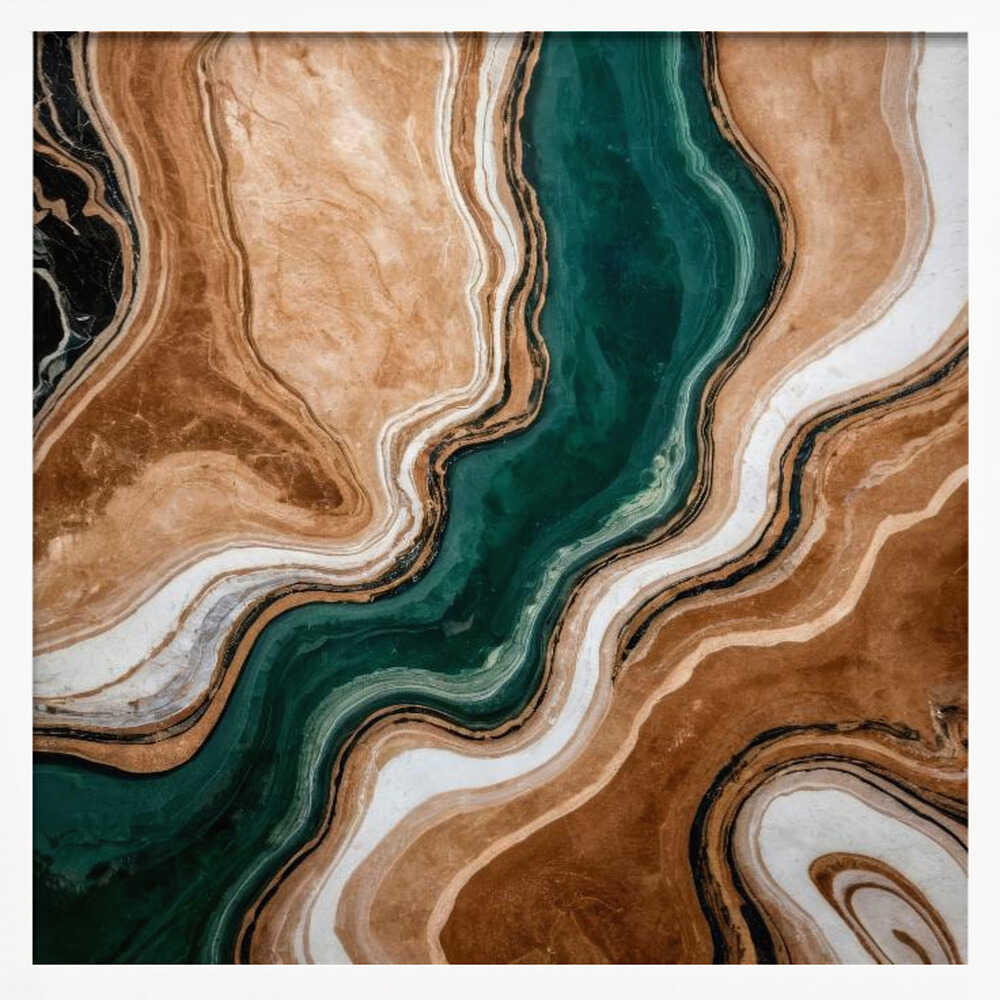 Emerald Agate Marble - Square Stretched Canvas, Poster or Fine Art Print - I Heart Wall Art - Poster Print, Canvas Print or Framed Art Print