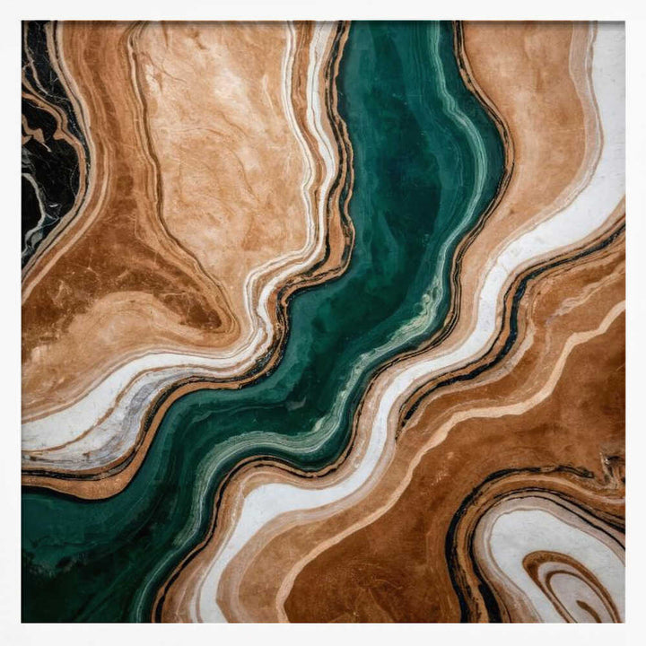 Emerald Agate Marble - Square Stretched Canvas, Poster or Fine Art Print - I Heart Wall Art - Poster Print, Canvas Print or Framed Art Print