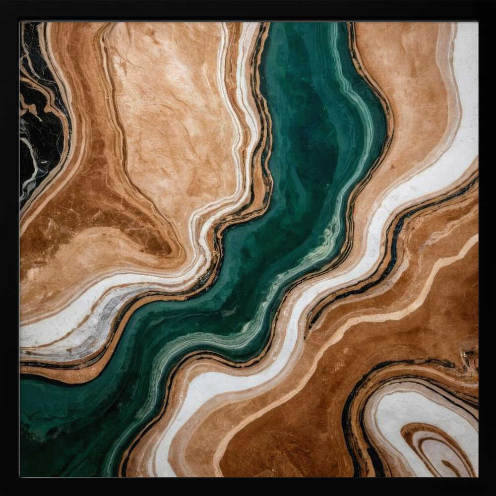 Emerald Agate Marble - Square Stretched Canvas, Poster or Fine Art Print - I Heart Wall Art - Poster Print, Canvas Print or Framed Art Print