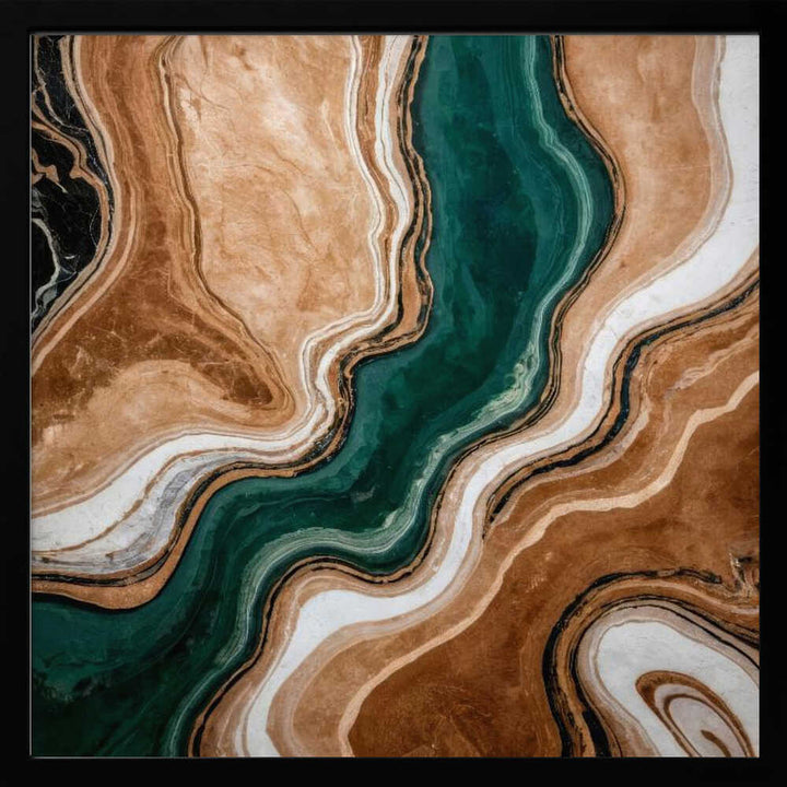 Emerald Agate Marble - Square Stretched Canvas, Poster or Fine Art Print - I Heart Wall Art - Poster Print, Canvas Print or Framed Art Print