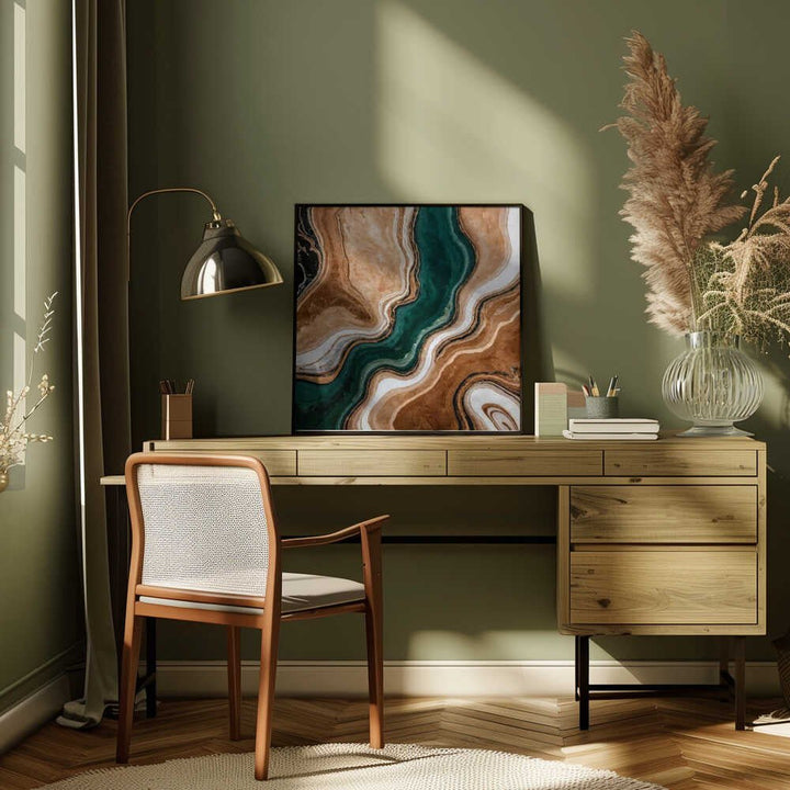 Emerald Agate Marble - Square Stretched Canvas, Poster or Fine Art Print - I Heart Wall Art - Poster Print, Canvas Print or Framed Art Print