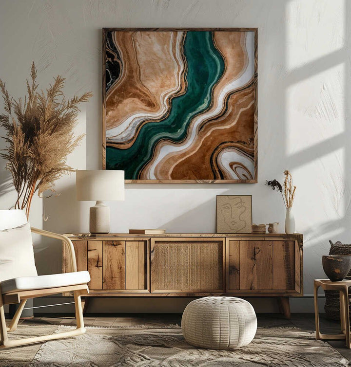 Emerald Agate Marble - Square Stretched Canvas, Poster or Fine Art Print - I Heart Wall Art - Poster Print, Canvas Print or Framed Art Print