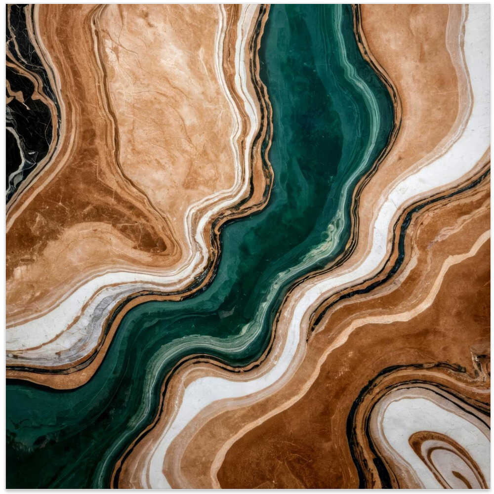 Emerald Agate Marble - Square Stretched Canvas, Poster or Fine Art Print - I Heart Wall Art - Poster Print, Canvas Print or Framed Art Print