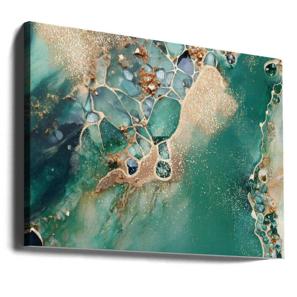 Emerald Diamonds Gold - Stretched Canvas, Poster or Fine Art Print - I Heart Wall Art - Poster Print, Canvas Print or Framed Art Print
