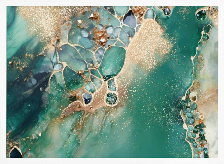 Emerald Diamonds Gold - Stretched Canvas, Poster or Fine Art Print - I Heart Wall Art - Poster Print, Canvas Print or Framed Art Print