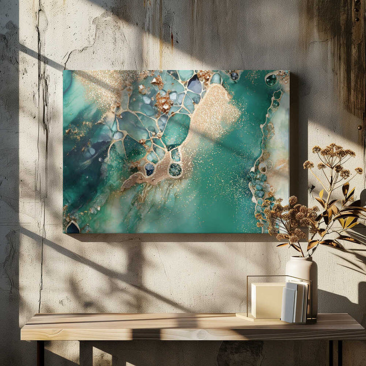 Emerald Diamonds Gold - Stretched Canvas, Poster or Fine Art Print - I Heart Wall Art - Poster Print, Canvas Print or Framed Art Print