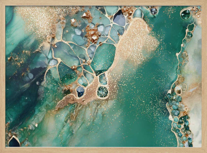 Emerald Diamonds Gold - Stretched Canvas, Poster or Fine Art Print - I Heart Wall Art - Poster Print, Canvas Print or Framed Art Print