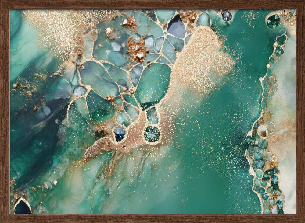Emerald Diamonds Gold - Stretched Canvas, Poster or Fine Art Print - I Heart Wall Art - Poster Print, Canvas Print or Framed Art Print