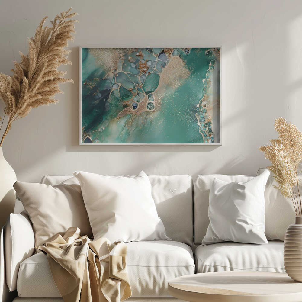 Emerald Diamonds Gold - Stretched Canvas, Poster or Fine Art Print - I Heart Wall Art - Poster Print, Canvas Print or Framed Art Print