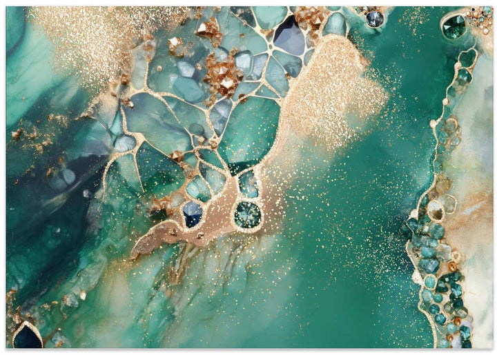 Emerald Diamonds Gold - Stretched Canvas, Poster or Fine Art Print - I Heart Wall Art - Poster Print, Canvas Print or Framed Art Print