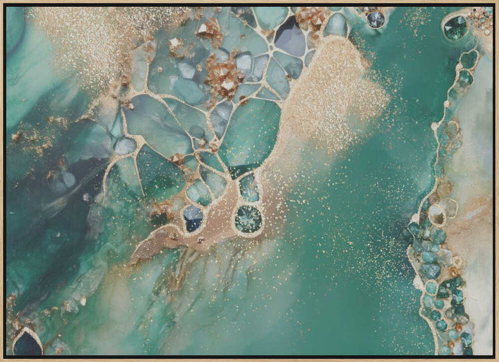 Emerald Diamonds Gold - Stretched Canvas, Poster or Fine Art Print - I Heart Wall Art - Poster Print, Canvas Print or Framed Art Print