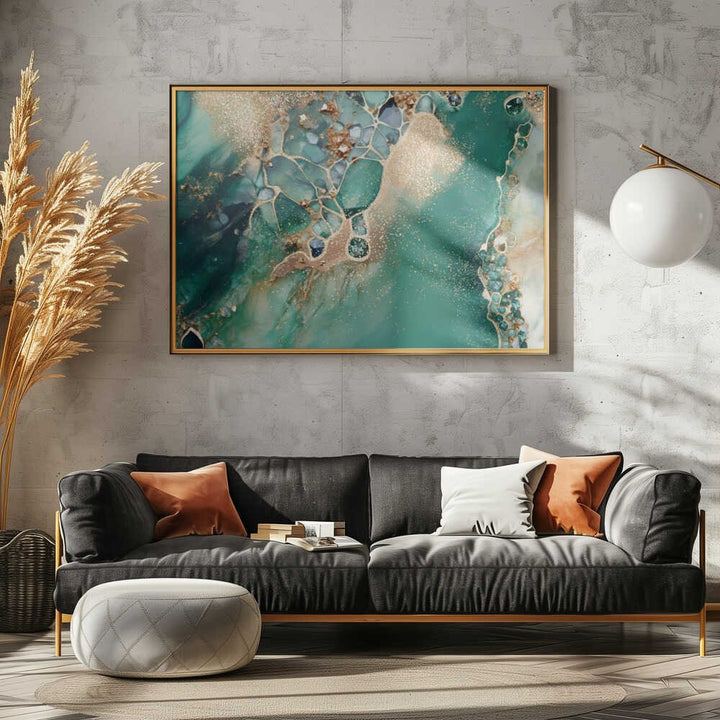 Emerald Diamonds Gold - Stretched Canvas, Poster or Fine Art Print - I Heart Wall Art - Poster Print, Canvas Print or Framed Art Print