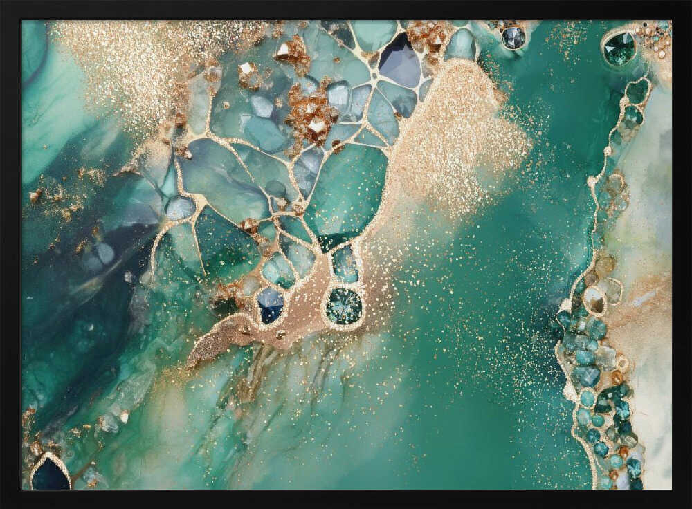 Emerald Diamonds Gold - Stretched Canvas, Poster or Fine Art Print - I Heart Wall Art - Poster Print, Canvas Print or Framed Art Print