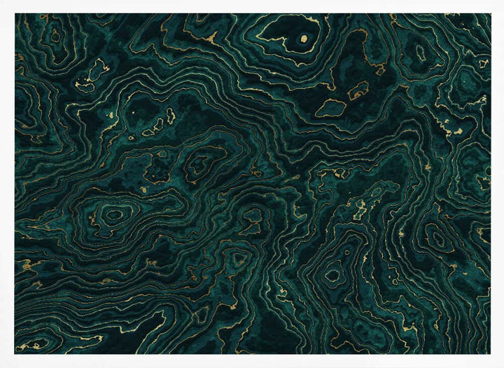 Emerald Gold Swirls - Stretched Canvas, Poster or Fine Art Print - I Heart Wall Art - Poster Print, Canvas Print or Framed Art Print