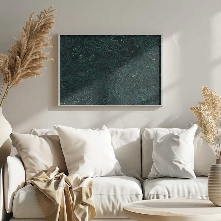 Emerald Gold Swirls - Stretched Canvas, Poster or Fine Art Print - I Heart Wall Art - Poster Print, Canvas Print or Framed Art Print