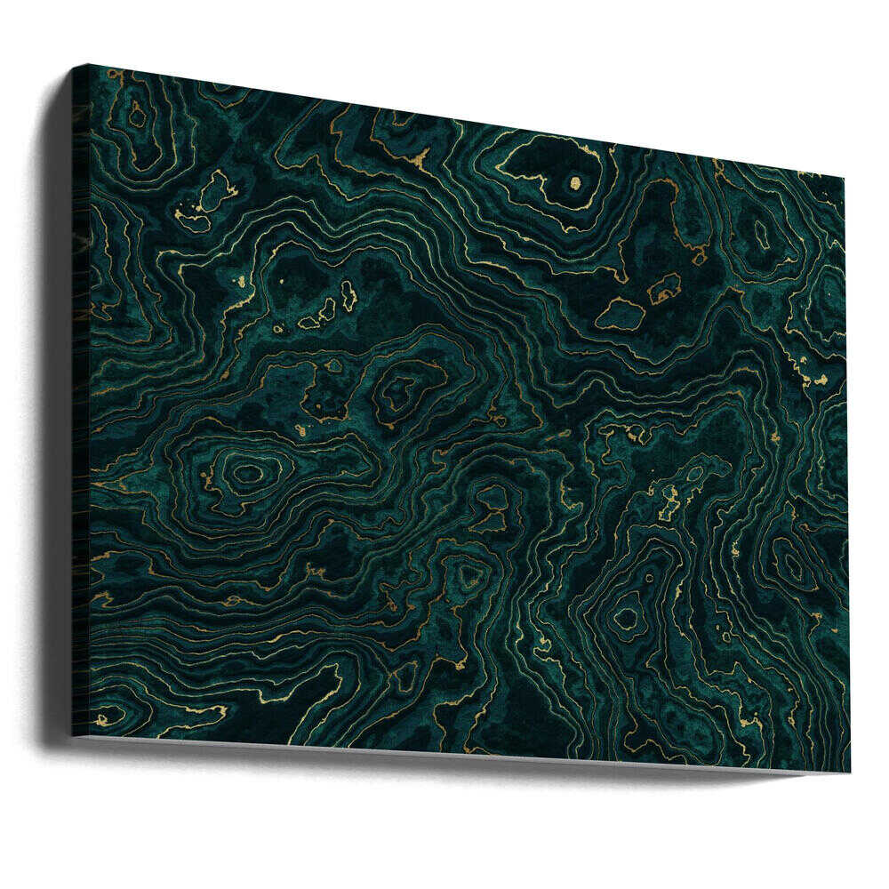 Emerald Gold Swirls - Stretched Canvas, Poster or Fine Art Print - I Heart Wall Art - Poster Print, Canvas Print or Framed Art Print