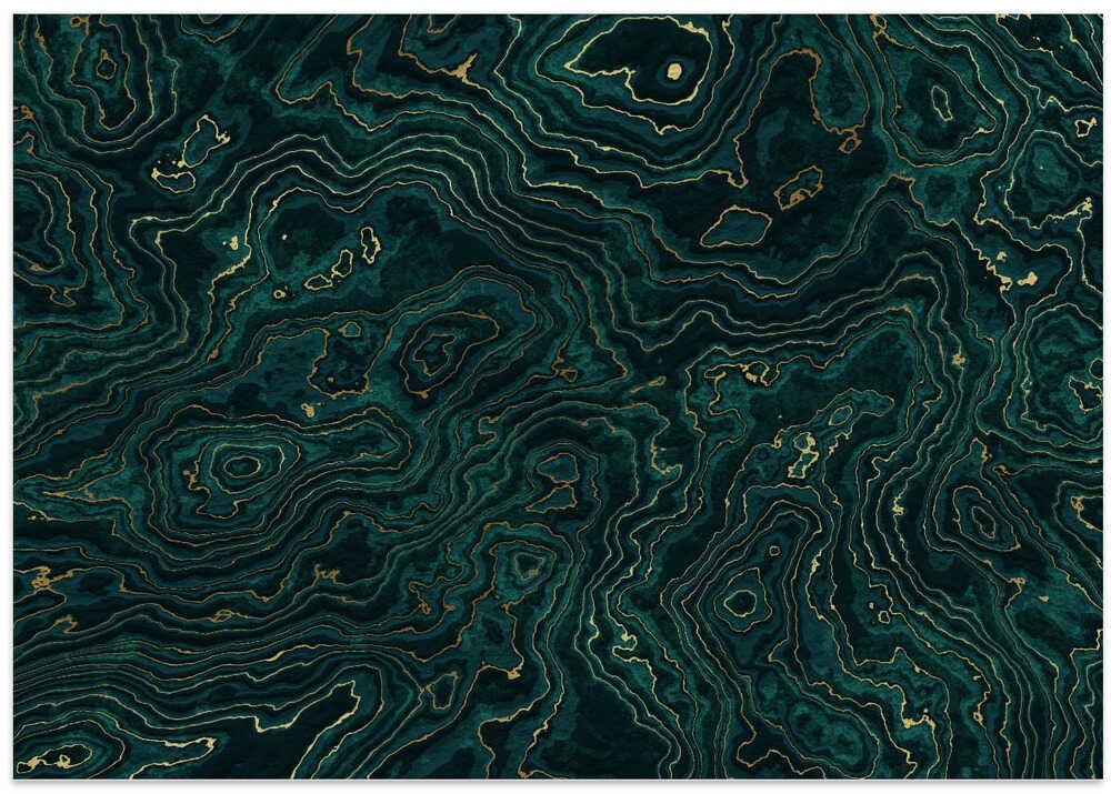 Emerald Gold Swirls - Stretched Canvas, Poster or Fine Art Print - I Heart Wall Art - Poster Print, Canvas Print or Framed Art Print
