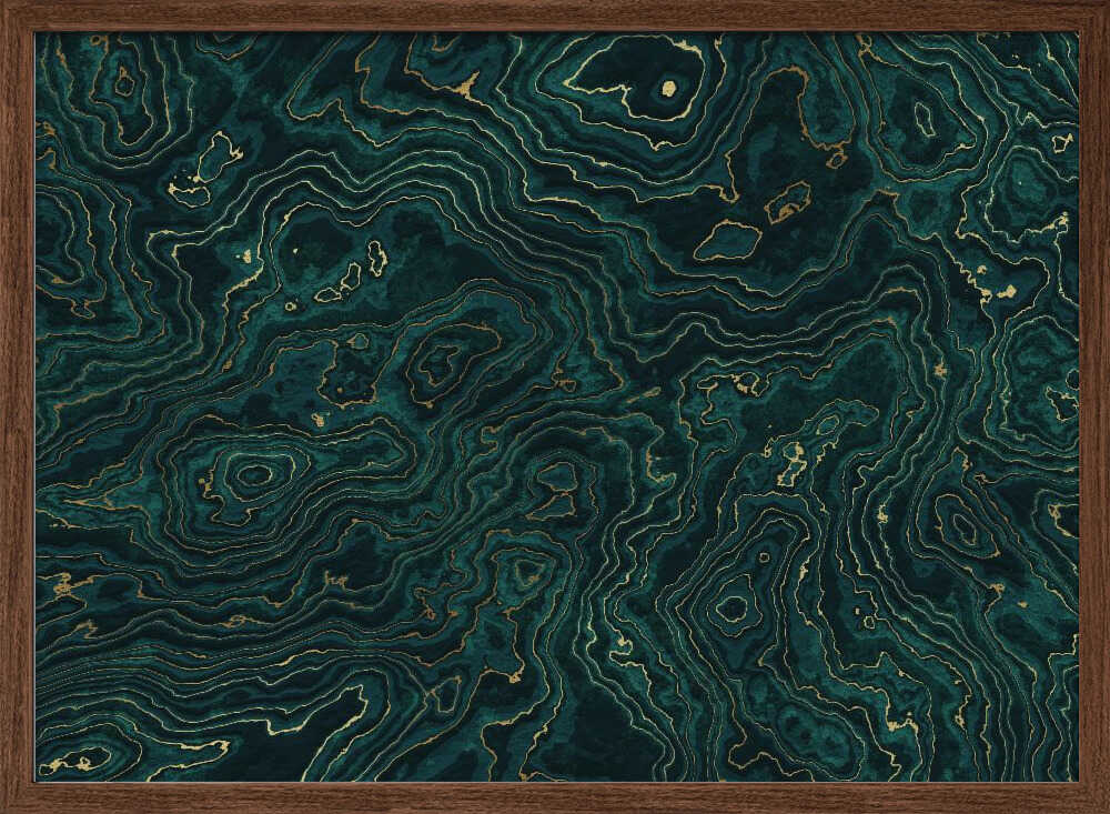 Emerald Gold Swirls - Stretched Canvas, Poster or Fine Art Print - I Heart Wall Art - Poster Print, Canvas Print or Framed Art Print