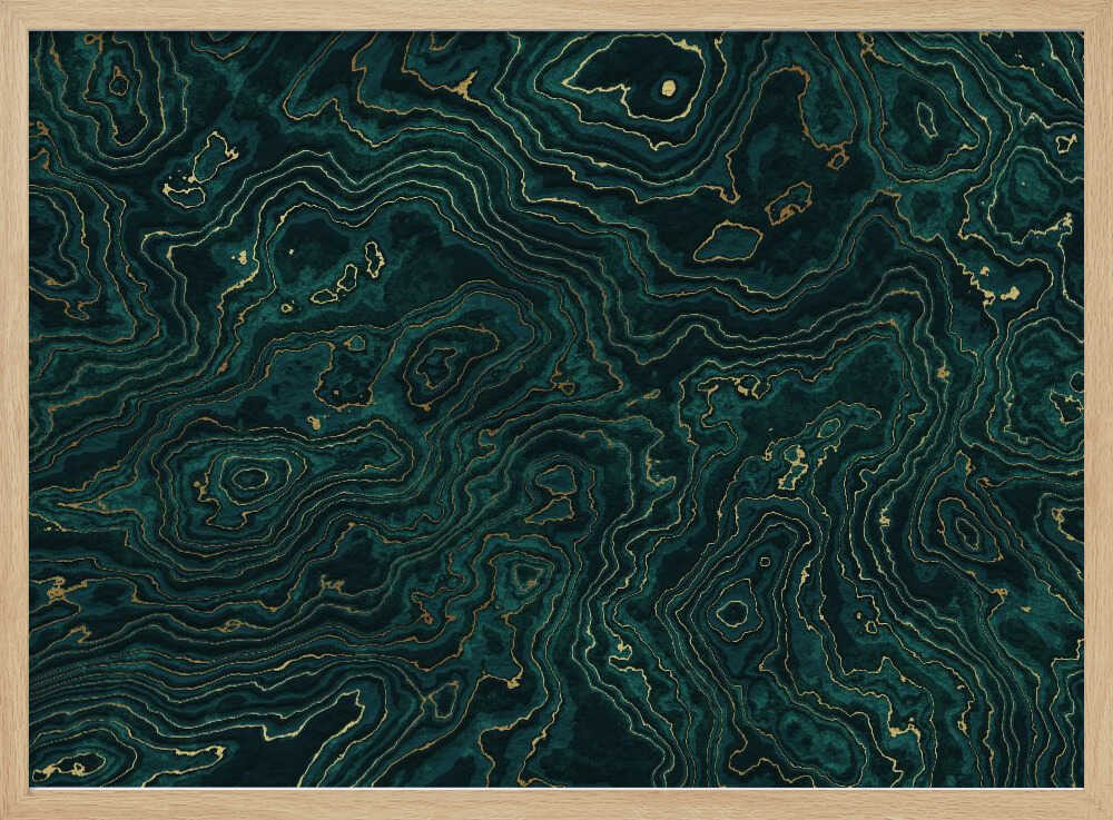 Emerald Gold Swirls - Stretched Canvas, Poster or Fine Art Print - I Heart Wall Art - Poster Print, Canvas Print or Framed Art Print
