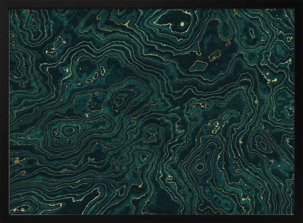 Emerald Gold Swirls - Stretched Canvas, Poster or Fine Art Print - I Heart Wall Art - Poster Print, Canvas Print or Framed Art Print