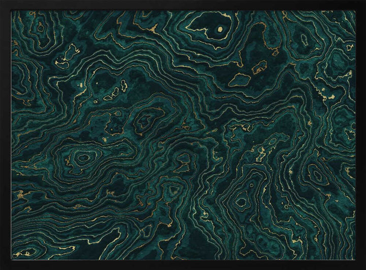 Emerald Gold Swirls - Stretched Canvas, Poster or Fine Art Print - I Heart Wall Art - Poster Print, Canvas Print or Framed Art Print