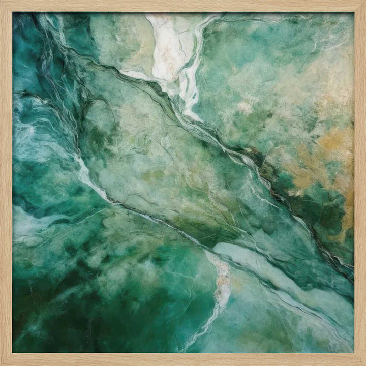 Emerald Green Marble Flow - Square Stretched Canvas, Poster or Fine Art Print - I Heart Wall Art - Poster Print, Canvas Print or Framed Art Print