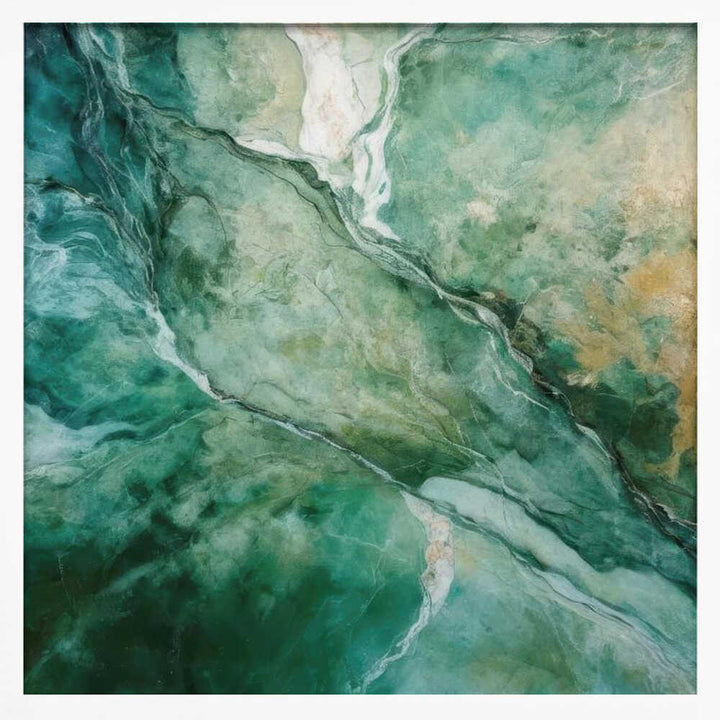 Emerald Green Marble Flow - Square Stretched Canvas, Poster or Fine Art Print - I Heart Wall Art - Poster Print, Canvas Print or Framed Art Print