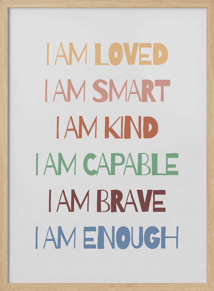 Empowering Affirmations - Stretched Canvas, Poster or Fine Art Print - I Heart Wall Art - Poster Print, Canvas Print or Framed Art Print