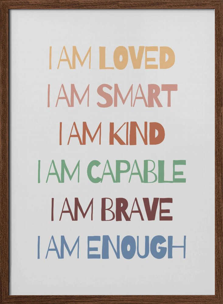 Empowering Affirmations - Stretched Canvas, Poster or Fine Art Print - I Heart Wall Art - Poster Print, Canvas Print or Framed Art Print