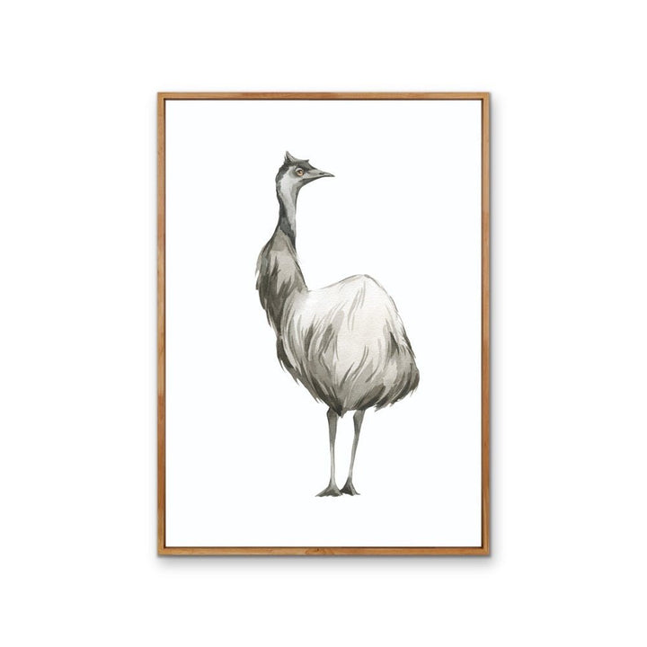 Emu Standing Nursery Sketch - Australian Native Animal Stretched Canvas or Wall Art Print - I Heart Wall Art - Poster Print, Canvas Print or Framed Art Print