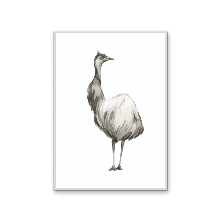 Emu Standing Nursery Sketch - Australian Native Animal Stretched Canvas or Wall Art Print - I Heart Wall Art - Poster Print, Canvas Print or Framed Art Print