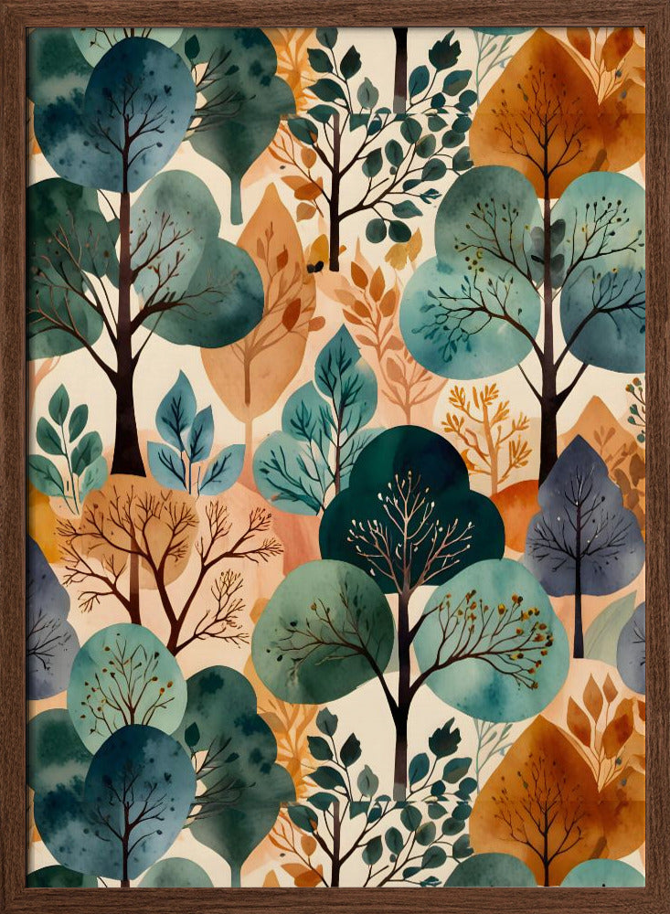 Enchanting Autumn Trees - Stretched Canvas, Poster or Fine Art Print I Heart Wall Art