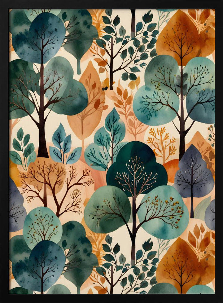 Enchanting Autumn Trees - Stretched Canvas, Poster or Fine Art Print I Heart Wall Art