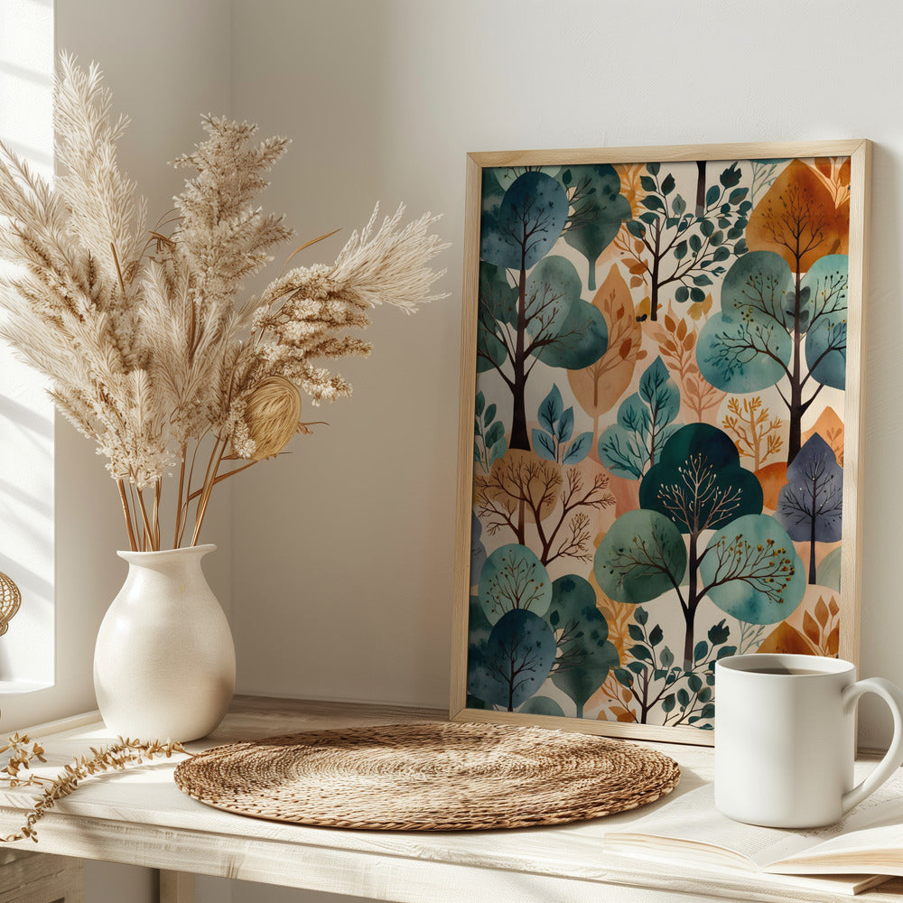 Enchanting Autumn Trees - Stretched Canvas, Poster or Fine Art Print I Heart Wall Art